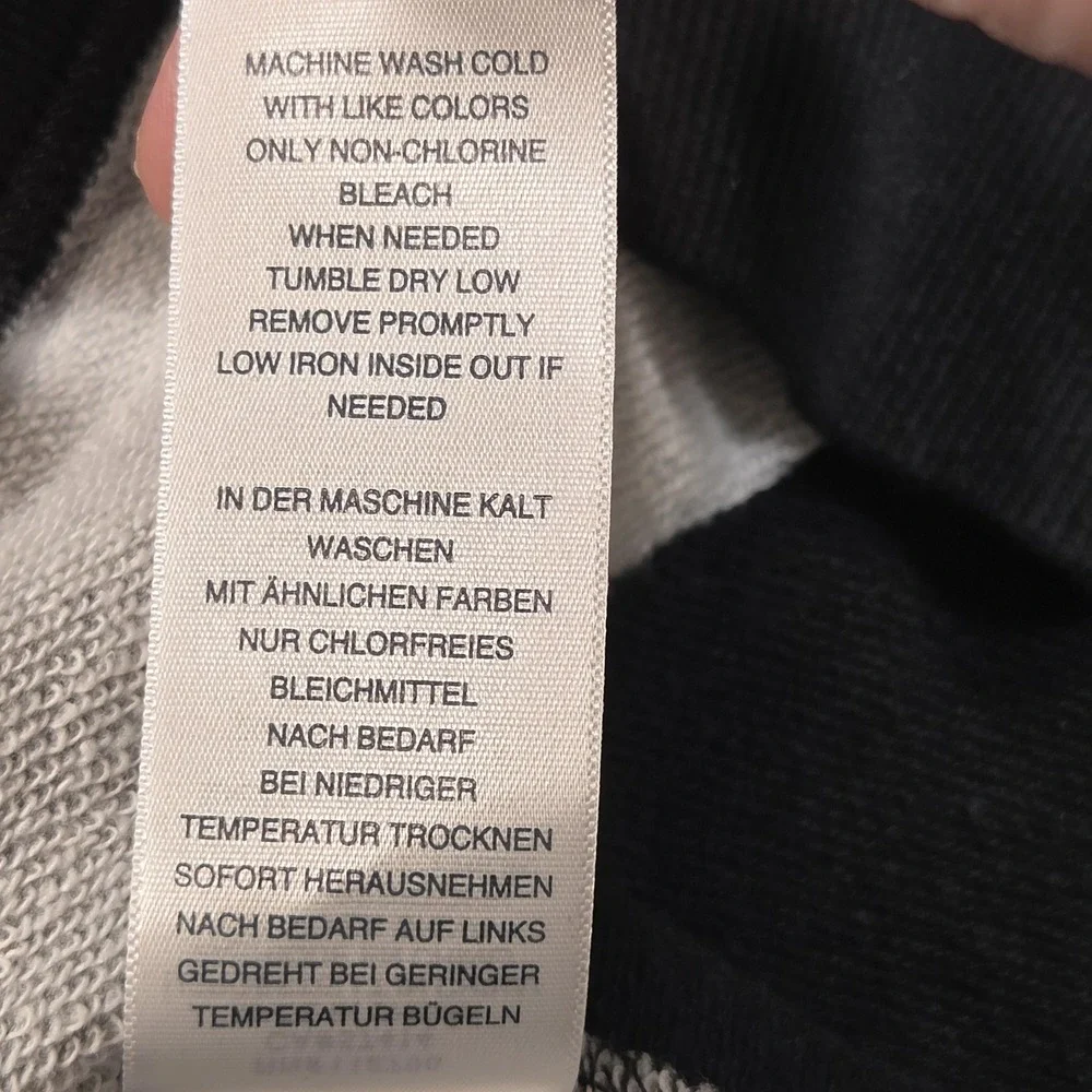 True Religion Hoodie Sweatshirt Mens Large Black Color Block Fleece Pullover